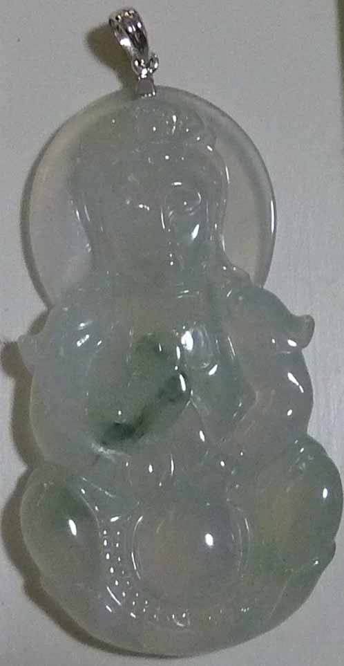 Jadeite pendant Guan Yin